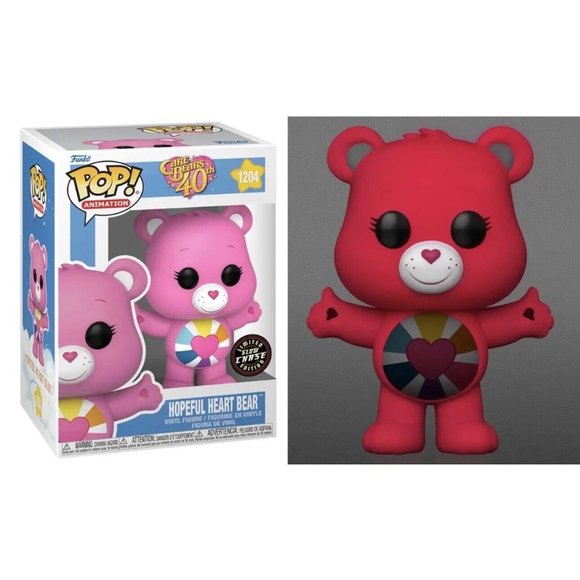 Funko POP Animation Care Bears 40th Hopeful Heart Bear 1204 GITD Chase PROTECTOR - Picture 1 of 7